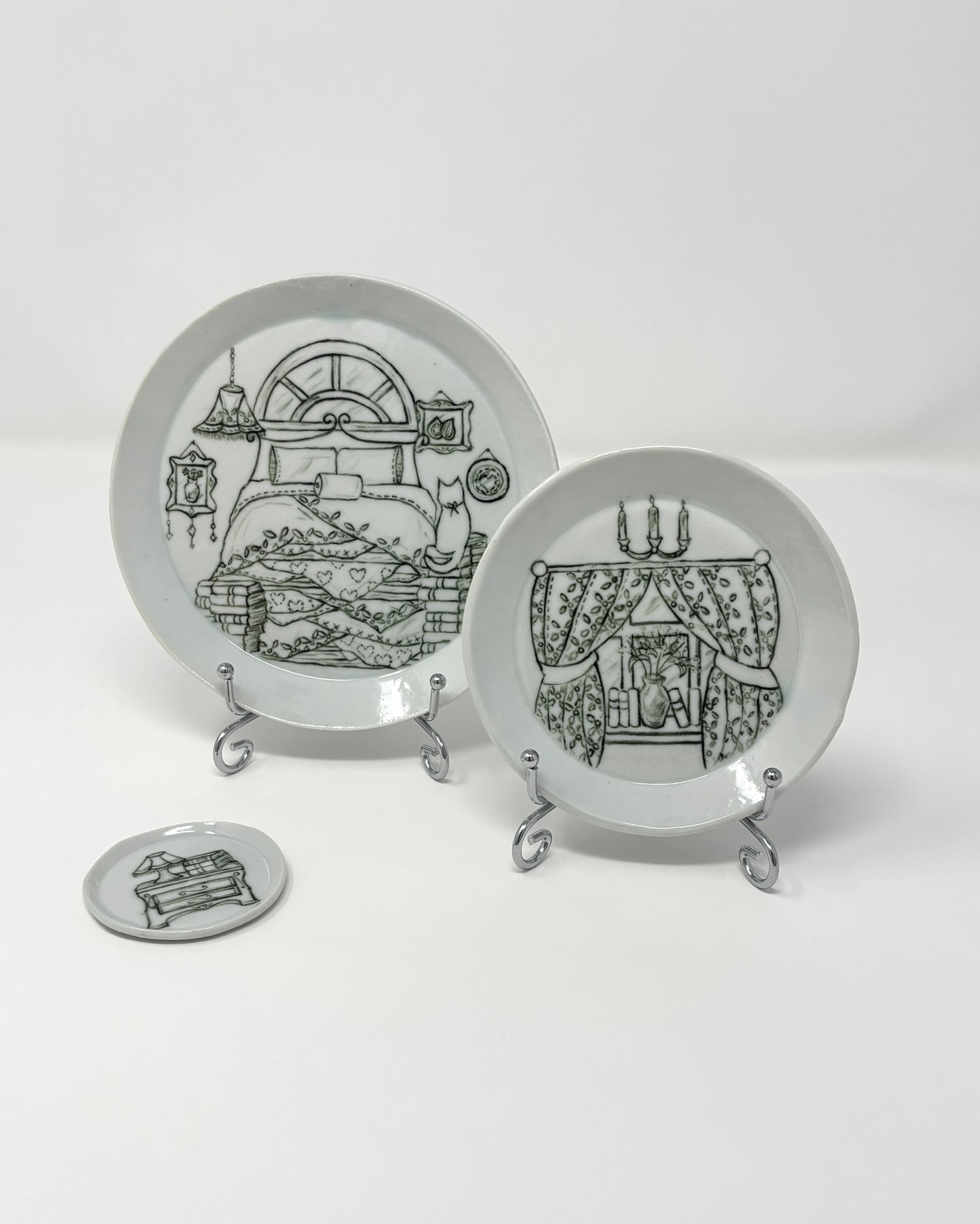 Dollhouse Bedroom Plate Set