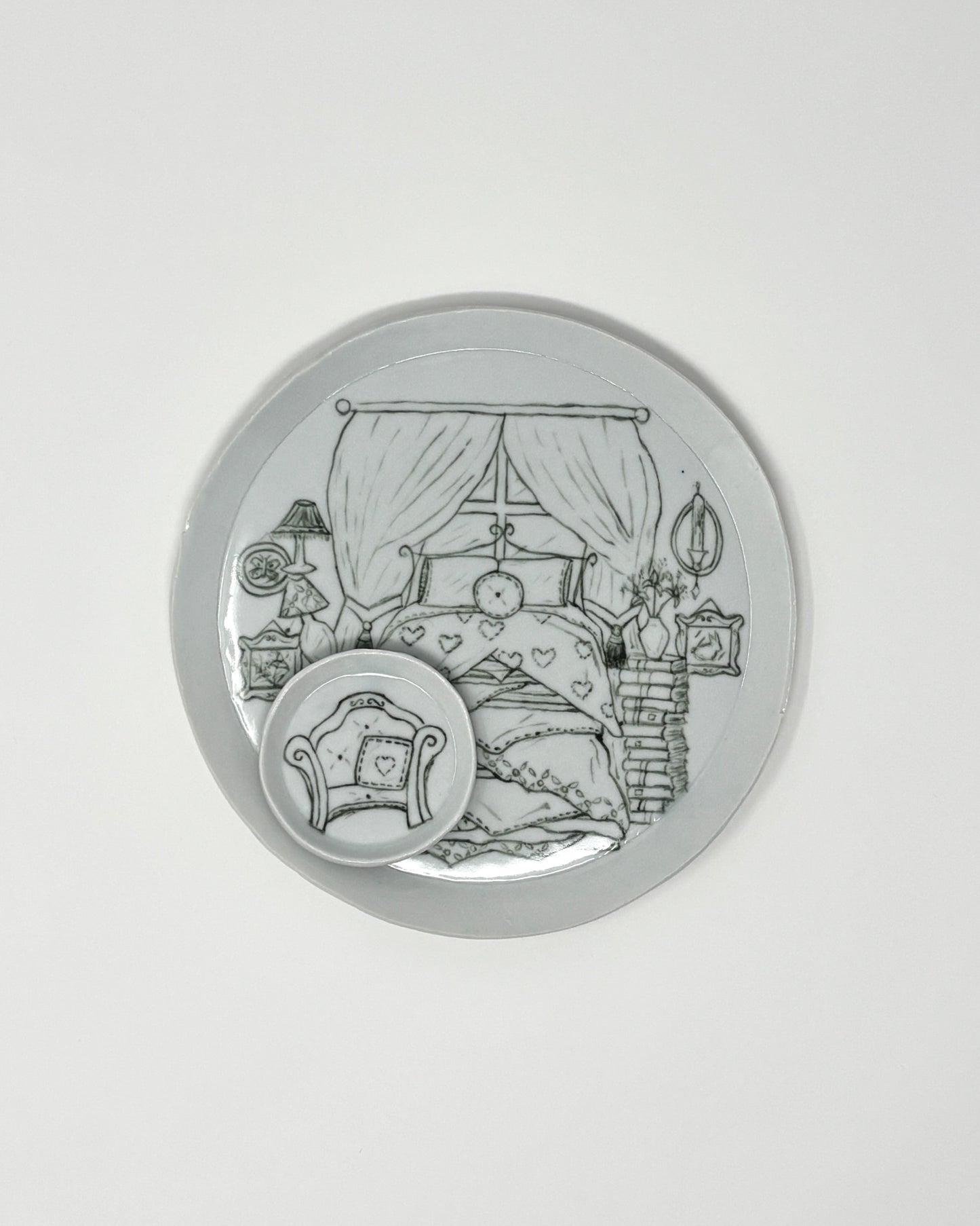 Dollhouse Bedroom Plate Set