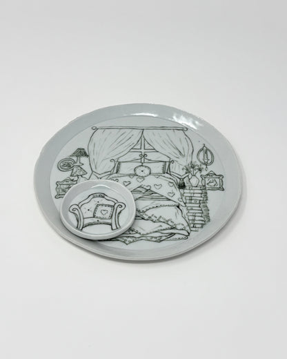 Dollhouse Bedroom Plate Set