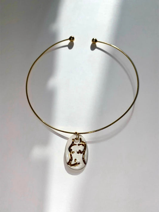 Seated Nude Choker in Gold